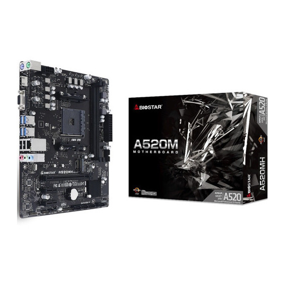 Tarjeta Madre Biostar A520mh Socket Am4 Ddr4 Micro Atx Color Negro