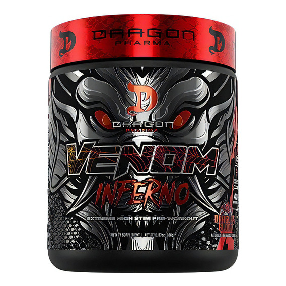 Pre Entreno Dragon Pharma Venom Inferno 40 Servs Extremo Sabor Dragons Blood