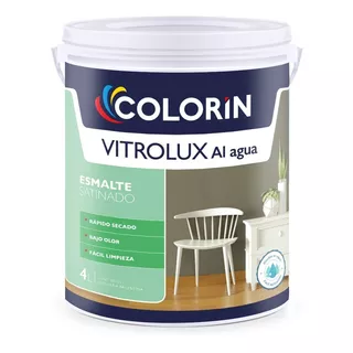 Colorin Vitrolux Esmalte Al Agua Negro Satinado X 4 Litros