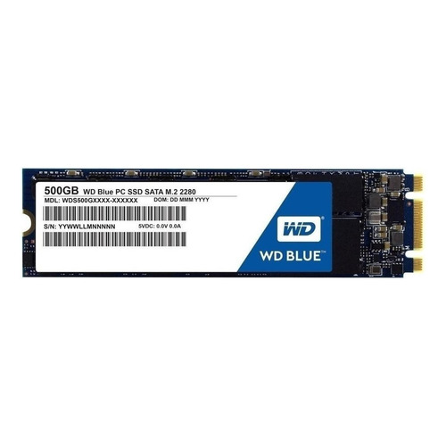 Disco sólido SSD interno Western Digital  WDS500G2B0B 500GB azul