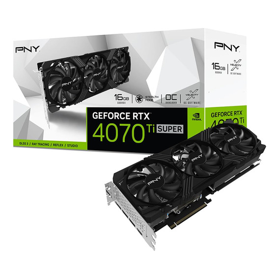 Pny Tarjeta De Video Geforce Rtx 4070 Ti Super, 8448 Nucleos Cuda, 16gb, 256bit, Gddr6x, 2340 Mhz, 7680 X 4320, Pci Express X16 4.0, 1 X Hdmi, 3 X Dp