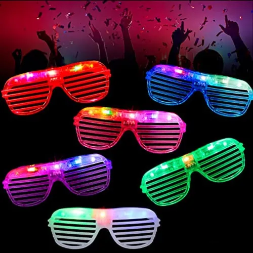 Lente Con Luz Led Cotillon Gafas Anteojo Neon Rayas X15