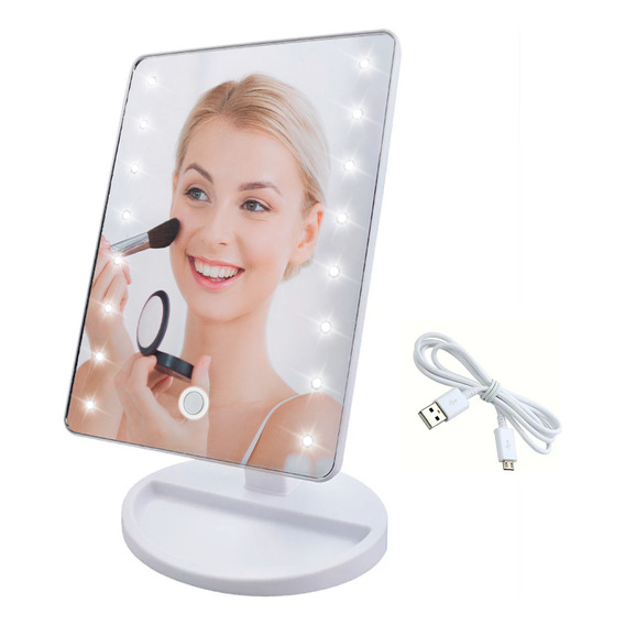 Espejo Con Luz Led Gadnic Care Maquillaje Plegable Usb Pila