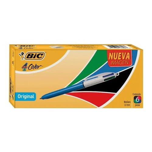 Boligrafo Bic 4 Colores Caja Con 6 Piezas