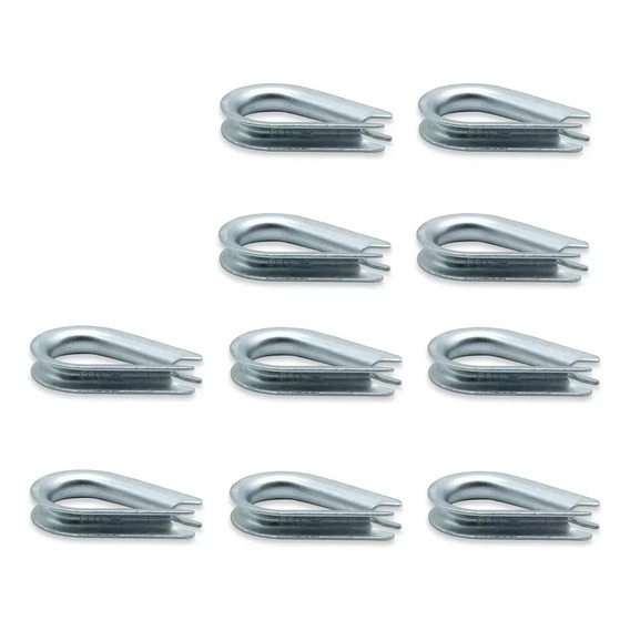 10x Guardacabos Galvanizado 1/4 Para Soga Cables Acero 6 Mm