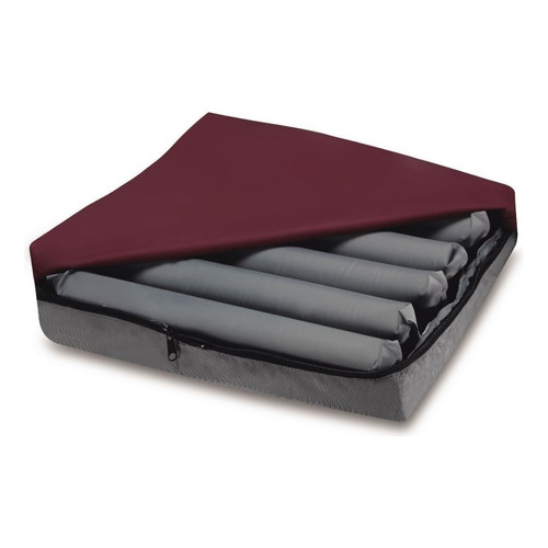 Almohadon Antiescaras Inflable Para Silla Ruedas Silfab S400 Color Gris/ Funda Bordo