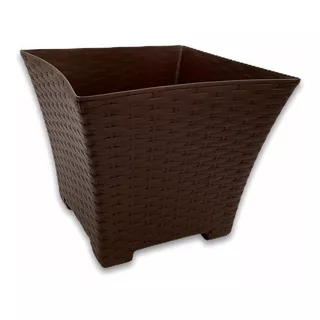 10 Macetas Rattan Cuadrada Mediana 8.5 Lts