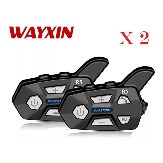 2pc Intercomunicadores Casco Wayxin Wx-r5 Moto 1200m 