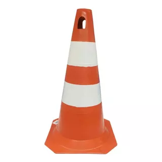 Cone Sinalização Branco/laranja 50cm