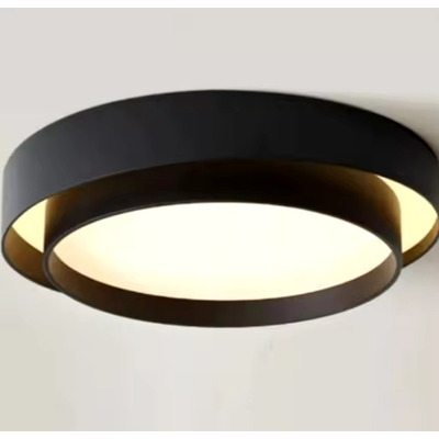 Plafon Led Sal Negro Aplique 50cm 38w Luz Calida Dx