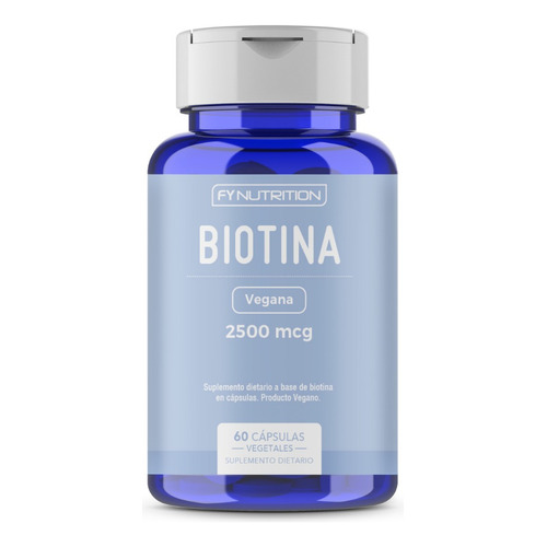 Vitaminas de Biotina en cápsulas Fynutrition 2500mcg Pelo, Piel Y Uñas 60 un.