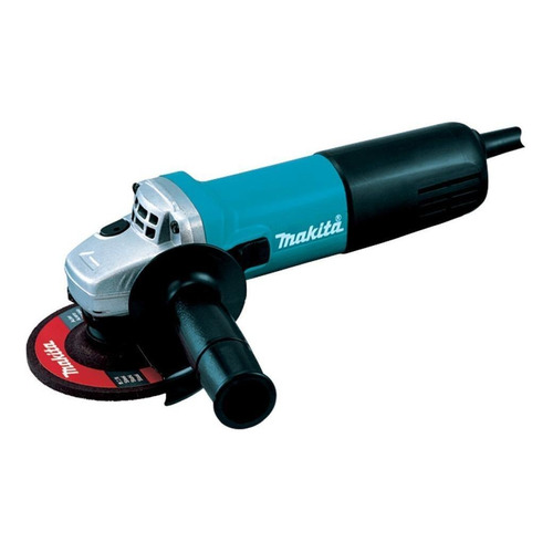 Miniamoladora angular Makita 9557HNG color turquesa 840 W 220 V + accesorio