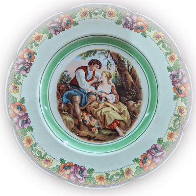 Plato De Porcelana Inglesa Wood's Ivory Ware