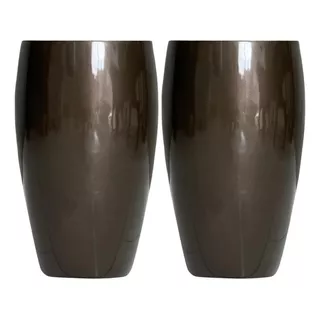 2 Vaso Fibra De Vidro Estilo Vietnamita Vitrificado 68x36cm