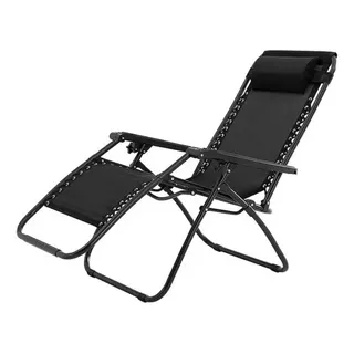 Silla Plegable Reposera Portatil Camping Color Negro/marron Color Gris