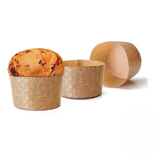 Molde Para Panettone De Papel Desechable 5 Pzas 18 Cm Ibili Color Marrón