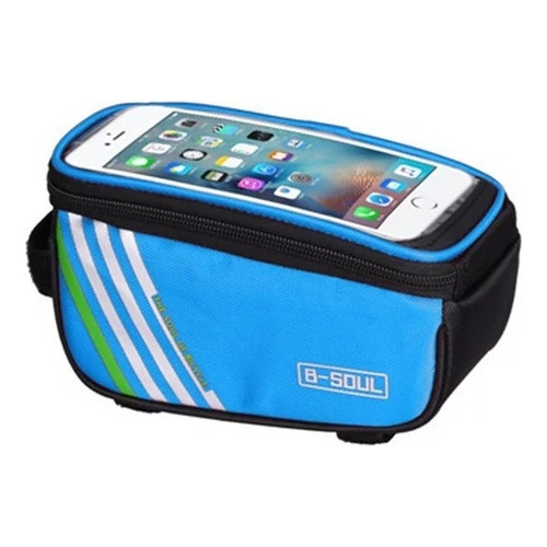 Bolso De Bicicleta Para Celular B-soul Color Negro-celeste