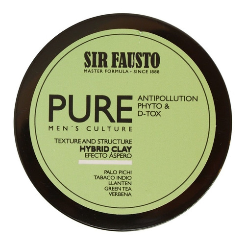 Sir Fausto Pure Hybrid Clay Cera Detox Efecto Áspero 100ml