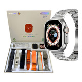 Relógio Smartwatch Hw Ultra2 Com Chat Gpt + 7 Pulseiras Caixa Alumínio Pulseira 7 Cores Bisel Alumínio Desenho Da Pulseira 7 Desenhos