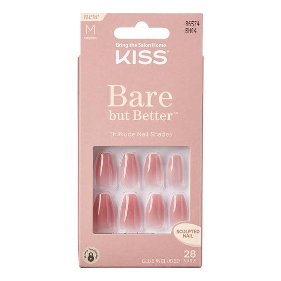 Kiss Uñas Postizas Bare But Better Glue-on Nude Nude Bare but Better - Nude Nude KISS