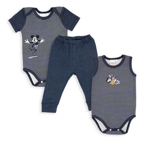 Set 3pz Disney Baby 2 Pañaleros 1 Pantalón Mickey Mouse Ropa