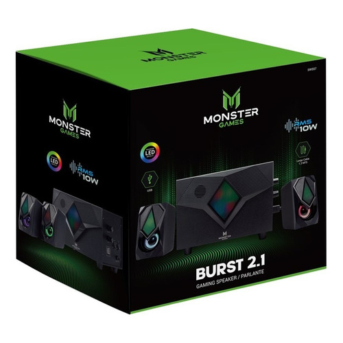 Subwoofer Monster Games Burst 2.1 / Tecnocenter Color Negro