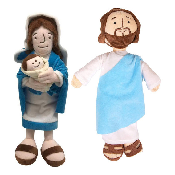 2pcs Religious Jesus Virgin Mary Peluche Muñeca Niños Regalo