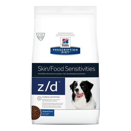 Alimento Hill's Prescription Diet Skin/Food Sensitivities z/d para perro de raza pequeña, mediana y grande sabor mix en bolsa de 8lb