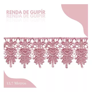 Renda De Guipír Chl-436 - Peça Com 13,7 Metros Cor Rose