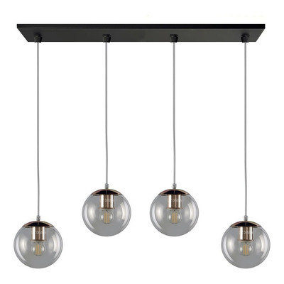 Colgante 4 Luces Globo Con Cobre Moderno Apto Led E-27 