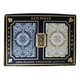 Naipes Kem Poker Size Jumbo Index 100% Plastico Set X2 Mazos