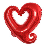 5 Globos Metálicos Corazon Calado Silueta Amor Love