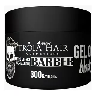 Gel Capilar Tróia Hair 4 Man Black Kit 6 Unidades De 300g