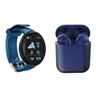Reloj Inteligente Smart Watch D18 + Audifonos Bluetooth I12
