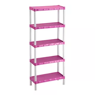 Estante Modular Plástica Rosa 5 Prateleiras Cod. 915