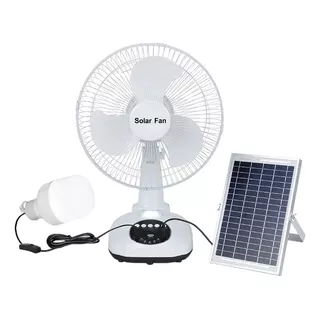 Ventilador Solar 3 Velocidades Cargador De Celular + Panel 