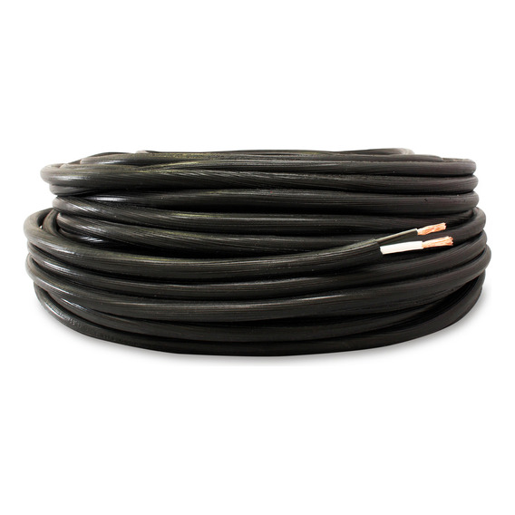 Rollo De 25m Cable Uso Rudo 2x12 Color Negro, Marca Luz En Linea,  2540 Watts, 20 Amperes, Para Exteriores