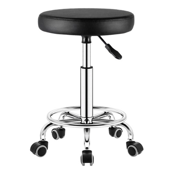 Banco Taburete Giratorio Con Ruedas Medico Salon Spa Tattoo Color Del Asiento Negro Mate OUO