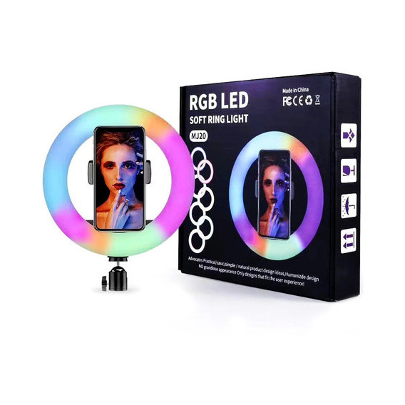 Aro Luz Led Para Fotografia Y Video 33 Cm Con Tripode 2 M Color de la estructura Negro 25