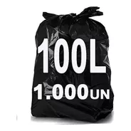 Saco De Lixo 100 Litros Preto Leve 1000un