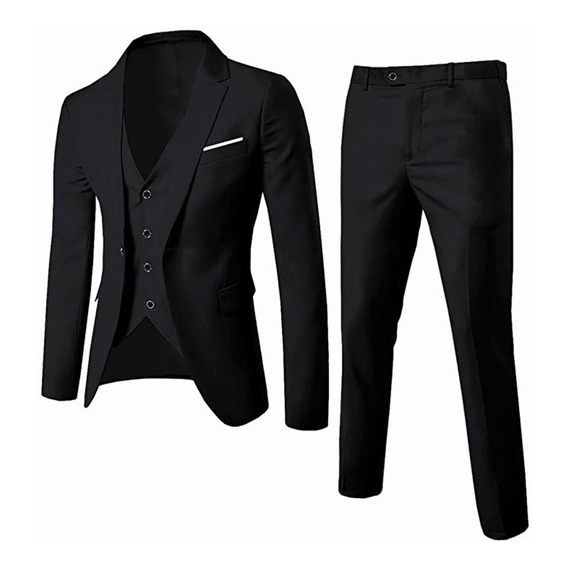 Traje Hombre Formal Casual De Tres Piezas Para  Ajustado