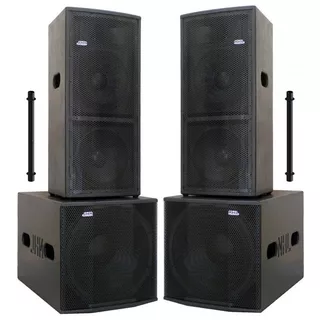 Caixa Amplificada Ativa Profissional 2x12 Sub 18 3200w Prof