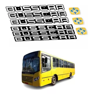 Kit Adesivos Resinados Cromados Ônibus Para Busscar 20249 Cor Cromado