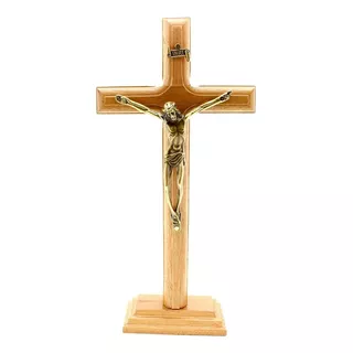 Crucifixo Madeira 19cm Mesa Ou Parede Ov Cor Marrom