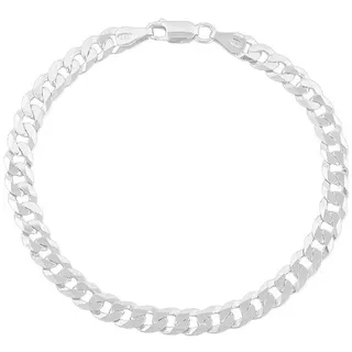 Pulseira Grumet Flat  6mm 25cm Prata 925 