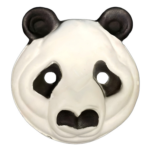 Mascara De Goma Eva Oso Panda - Cotillón Waf Color Blanco