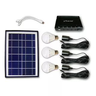 Kit Solar Auxiliar 3 Focos, Panel, 6w Bateria