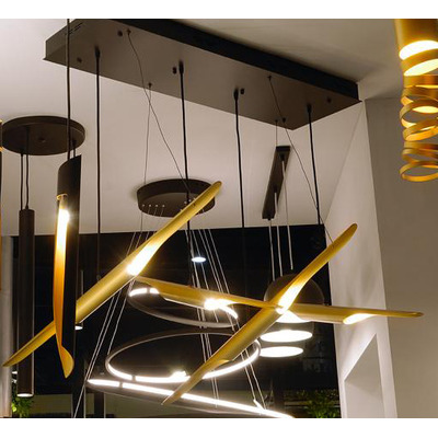 Lampara Colgante Galia 4 Luces Diseño G9 Negro Apto Led Nk