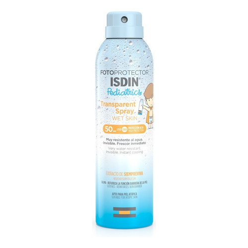 Protector ISDIN Transparent Spray Wet Skin Pediatrics SPF 50