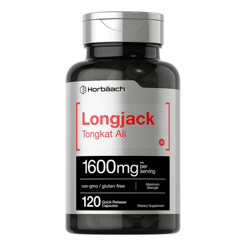 Longjack Tongkat Ali 1600 Mg 120 Capsulas Horbaach Sabor Neutro